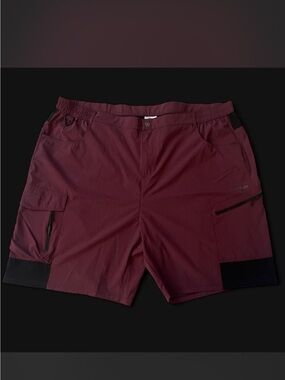 EZRUN Men's Maroon Cargo Performance Shorts
